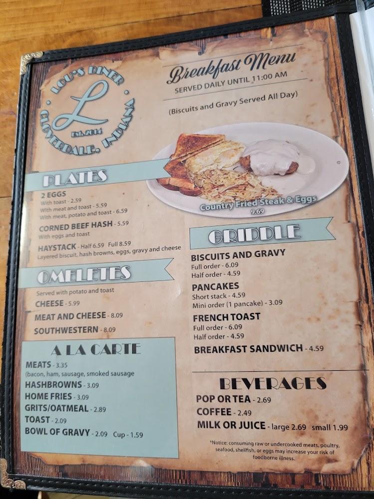 Lou's Diner Menu image 3
